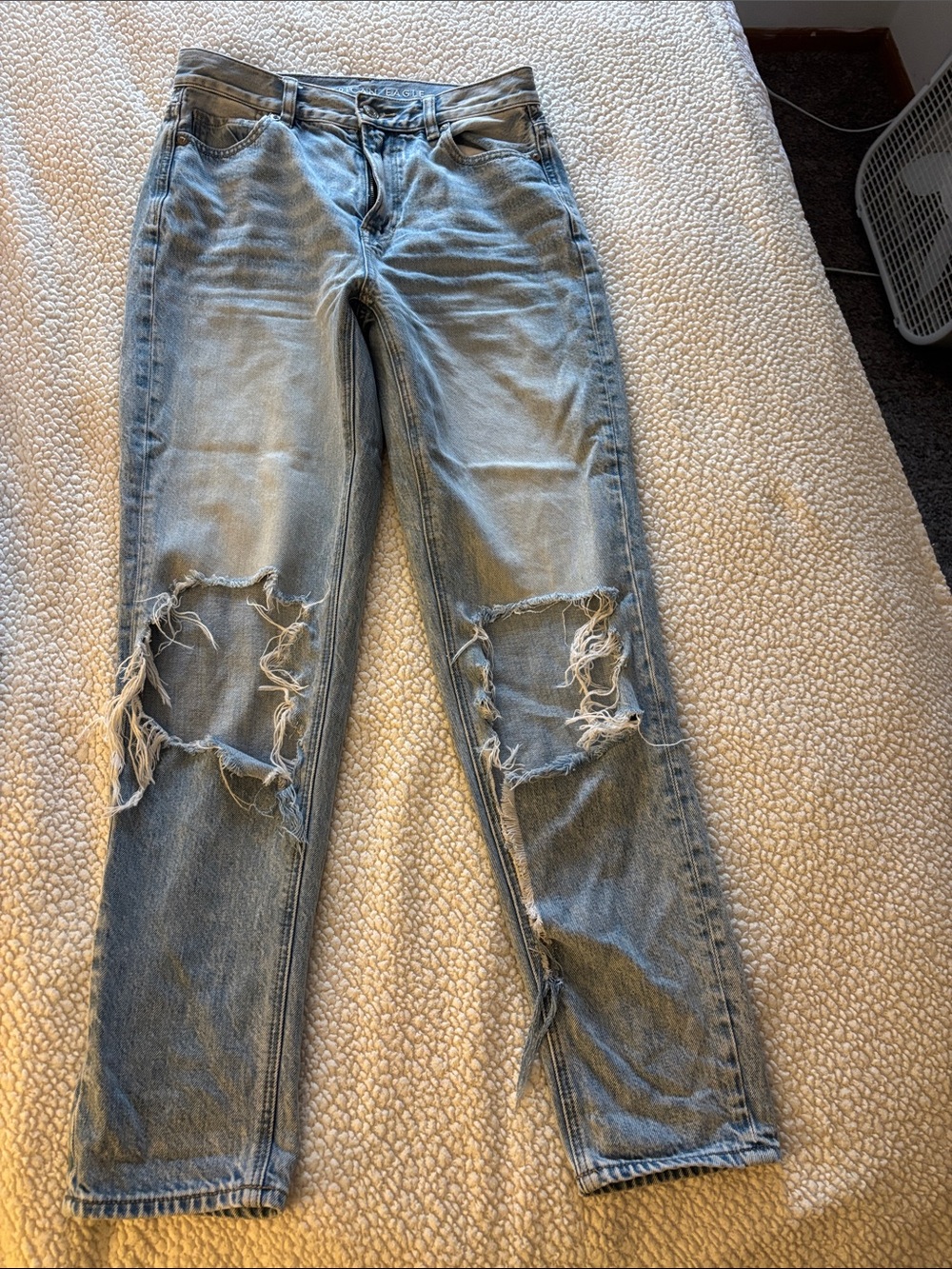 American Eagle Outfitters Light Blue Ripped Boyfriend Jeans